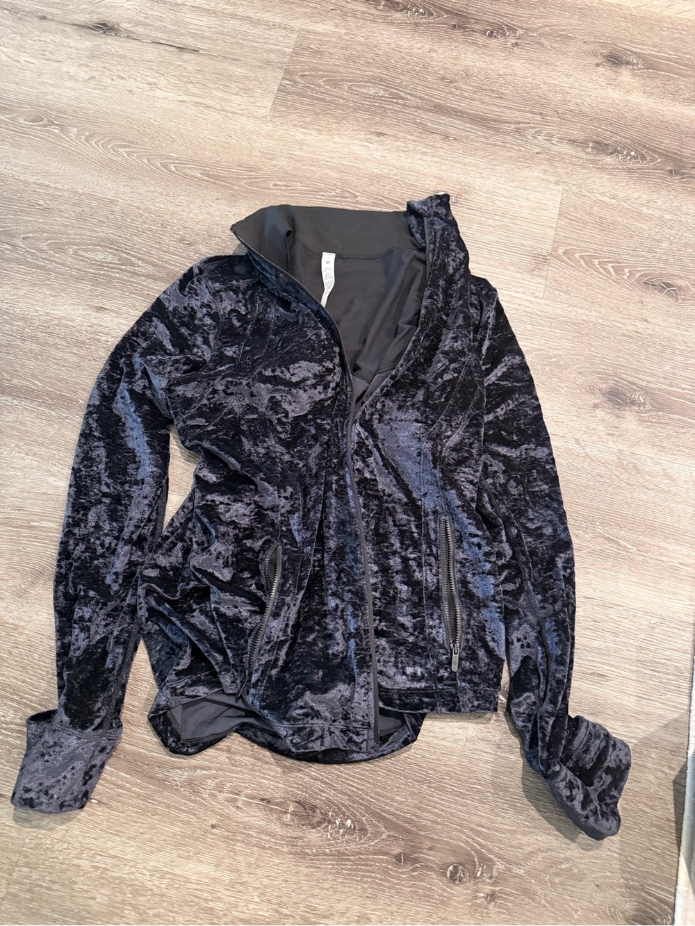 lululemon athletica Crushed Velvet Align Zip Up in Deep Navy